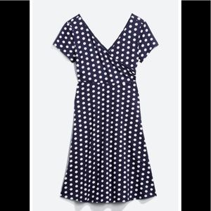 Maternity Blue&White Polka Dot Dress- like new!